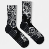 Steampunk Silver Gears Socken (Rechts)