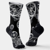 Steampunk Silver Gears Socken (Gewinkelt)