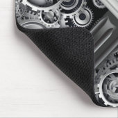 Steampunk Silver Gears & Tools Maus Pad Mousepad (Ecke)