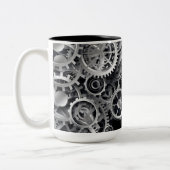 Steampunk Silver Gears Zweifarbige Tasse (Links)