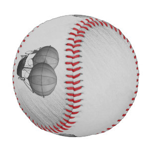 Steampunk Silver Hot Air Ballons mit Schiff Baseball