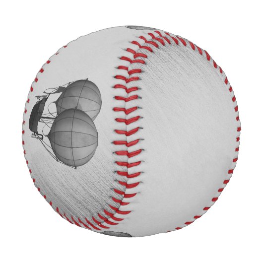Steampunk Silver Hot Air Ballons mit Schiff Baseball (Schrägansicht)