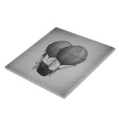 Steampunk Silver Hot Air Ballons mit Schiff Fliese (Seite)