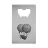 Steampunk Silver Hot Air Ballons mit Schiff Geldbeutel Flaschenöffner (Rückseite)