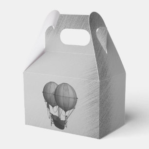 Steampunk Silver Hot Air Ballons mit Schiff Geschenkschachtel