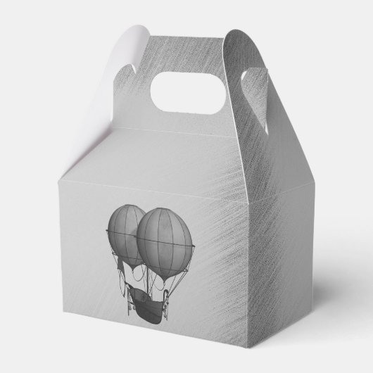 Steampunk Silver Hot Air Ballons mit Schiff Geschenkschachtel (Vorderseite)