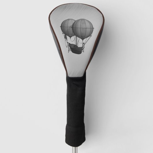 Steampunk Silver Hot Air Ballons mit Schiff Golf Headcover (Vorderseite)