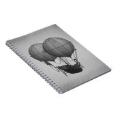 Steampunk Silver Hot Air Ballons mit Schiff Notizblock (Rechte Seite)