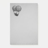 Steampunk Silver Hot Air Ballons mit Schiff Post-it Klebezettel (Vorderseite)