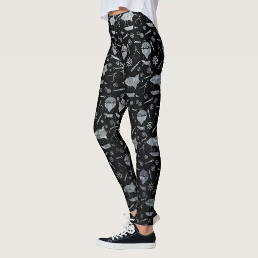 Steampunk Silver Zinc Airships Leggings (Links)