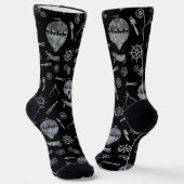 Steampunk Silver Zinc Balloons subtil Mit Monogram Socken (Gewinkelt)