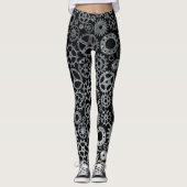 Steampunk Silver Zinc Bronze Leggings (Vorderseite)