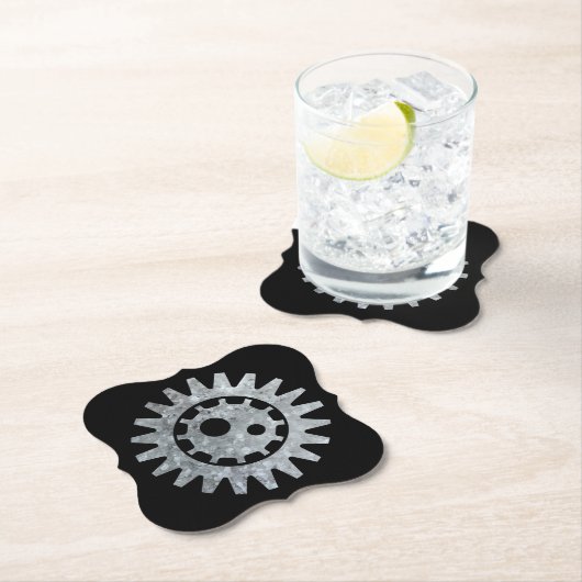 Steampunk Silver Zinc Gear I Untersetzer (Vor Ort)