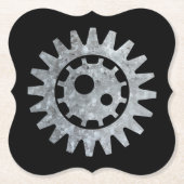 Steampunk Silver Zinc Gear I Untersetzer (Vorderseite)