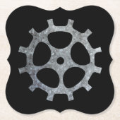 Steampunk Silver Zinc Gear VIII Untersetzer (Vorderseite)