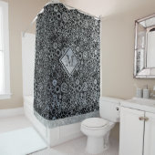 Steampunk Silver Zinc Gears Custom Monogram Duschvorhang (Beispiel)