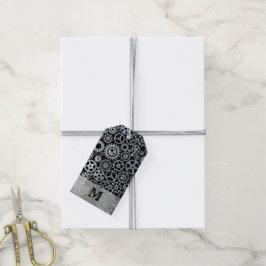 Steampunk Silver Zinc Gears Custom Monogram Geschenkanhänger