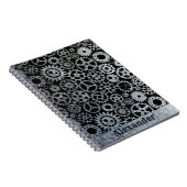 Steampunk Silver Zinc Gears Individuelle Name Notizblock (Rechte Seite)