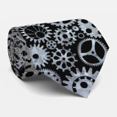 Steampunk Silver Zinc Gears Krawatte (Gerollt)