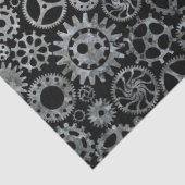 Steampunk Silver Zinc Gears Seidenpapier (Detail)