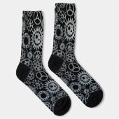 Steampunk Silver Zinc Gears Socken (Rechts)