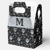 Steampunk Silver Zink Balloons Monogram Gable Geschenkschachtel (Geöffnet)