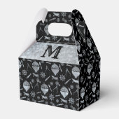 Steampunk Silver Zink Balloons Monogram Gable Geschenkschachtel (Vorderseite)