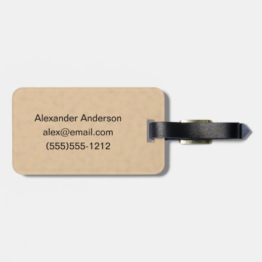 Steampunk Silver Zink Luftschiff Custom Monogram Gepäckanhänger (Rückseite horizontal)