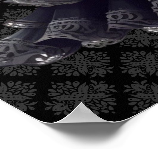 Steampunk Skeleton Art Poster (Ecke)