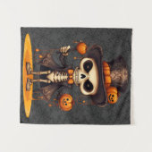 Steampunk Skeleton Art Tapestry Wandteppich (Vorderseite (Horizontal))