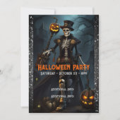Steampunk Skeleton Einladung (Vorderseite)