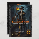 Steampunk Skeleton Einladung (Vorne/Hinten)