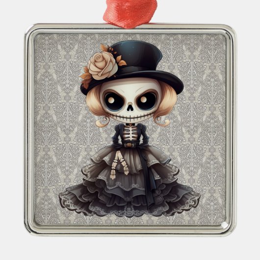 Steampunk Skeleton Ornament Aus Metall (Vorne)