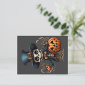 Steampunk Skeleton Postcard Postkarte (Stehend Vorderseite)