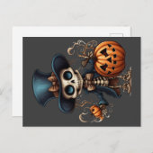 Steampunk Skeleton Postcard Postkarte (Vorne/Hinten)