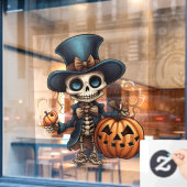 Steampunk Skeleton Window Cloning Fensteraufkleber (Café-Fenster)