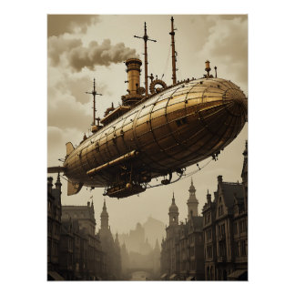 Steampunk Skies Poster