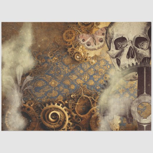 SteamPunk-Skull-Butterfly-Papier-Mousselin Seidenpapier (Vorderseite)
