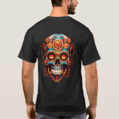 Steampunk Skull Design on a Black Short Sleeve T-Shirt (Rückseite)