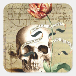 Steampunk Skull Floral Schreiben Halloween Sticker