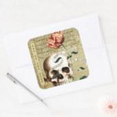 Steampunk Skull Floral Schreiben Halloween Sticker (Umschlag)