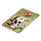 Steampunk Skull Floral Writing Halloween Magnet (Linke Seite)