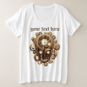 Steampunk Skull Gothic Style Große Größe T-Shirt