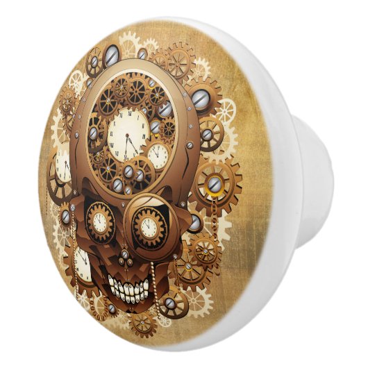 Steampunk Skull Gothic Style Keramikknauf (Rechts)
