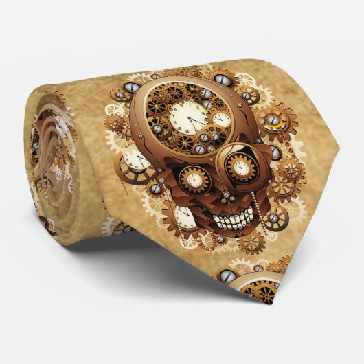 Steampunk Skull Gothic Style Krawatte (Gerollt)