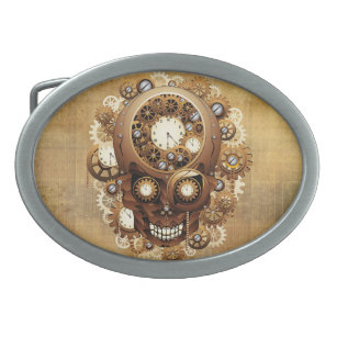 Steampunk Skull Gothic Style Ovale Gürtelschnalle