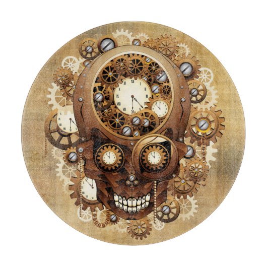 Steampunk Skull Gothic Style Schneidebrett (Vorderseite)