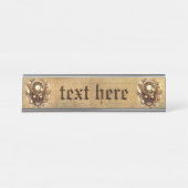 Steampunk Skull Gothic Style Schreibtischnamensplakette (Vorderseite )