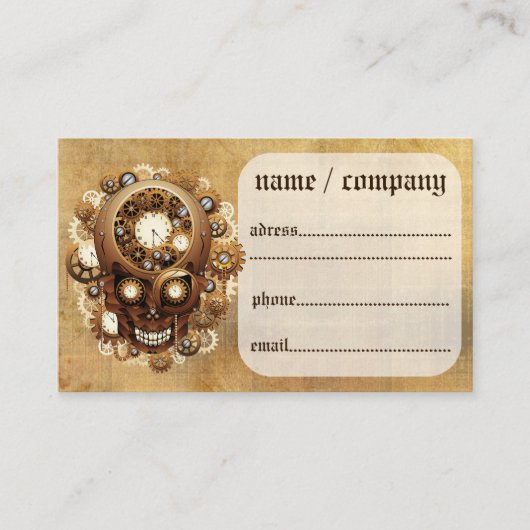 Steampunk Skull Gothic Style Visitenkarte (Vorderseite)