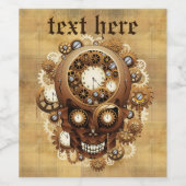 Steampunk Skull Gothic Style Weinetikett (Einzelnes Label)